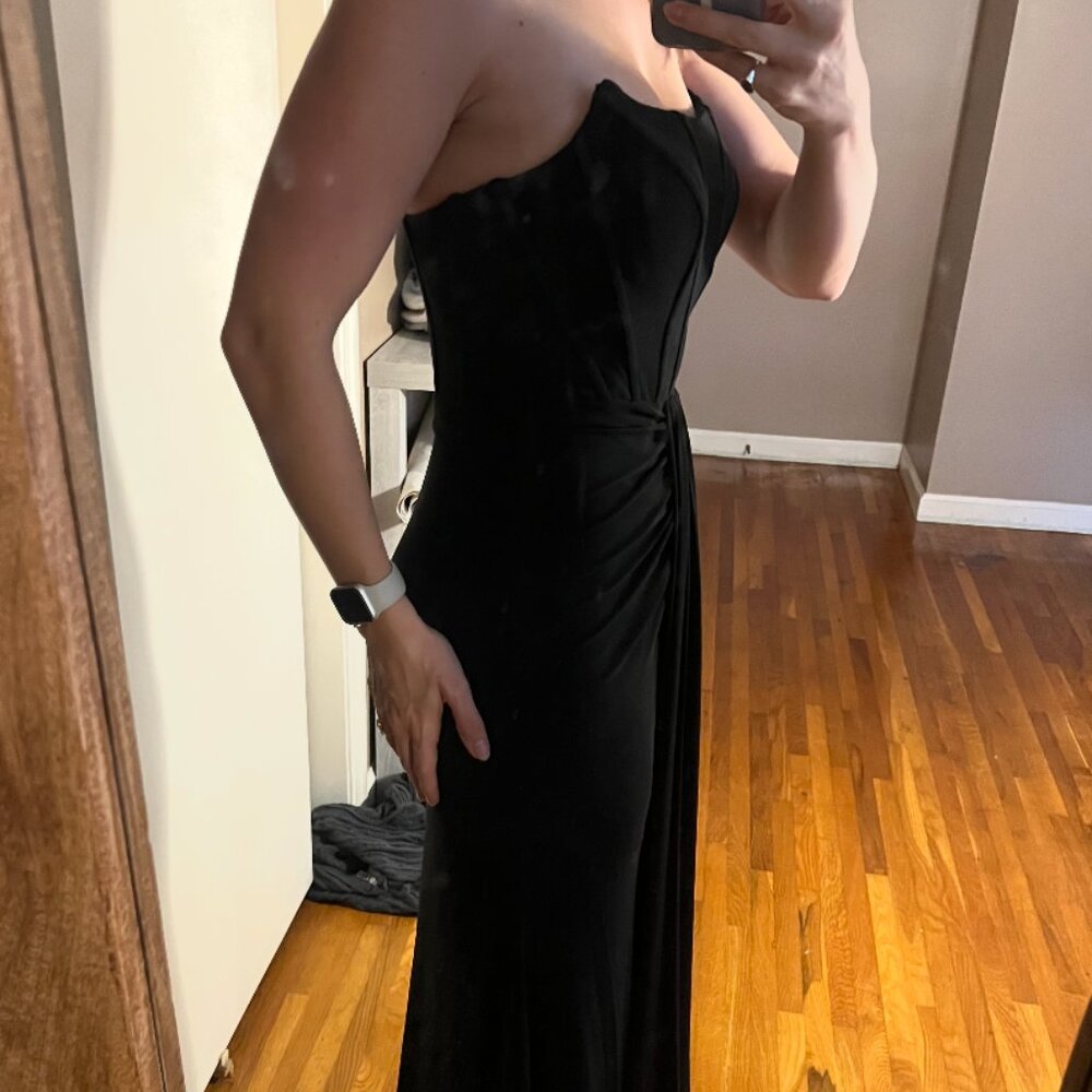 Mac Duggal Strapless Sweetheart Jersey Gown - Picture 7 of 8